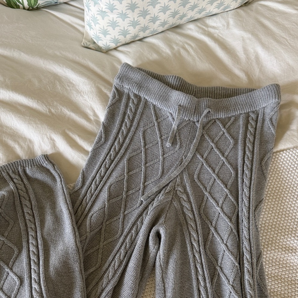 Edikted Gray Cable Knit Lounge Pants